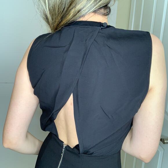 Bec & Bridge Black Faux Wrap Asymmetrical Dress Womens Size 4 - Picture 5 of 16